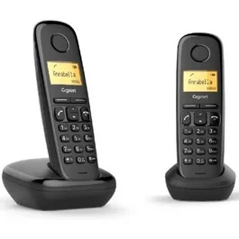 Gigaset A270 - Teléfono Inalámbrico Analógico DECT ECO Plus con Manos Libres, Pantalla Gráfica 1.5", Agenda 80 Contactos, Pack DUO (2 Terminales), Negro